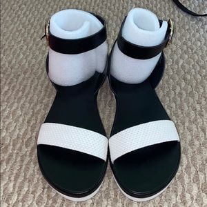 Black and White Sandals